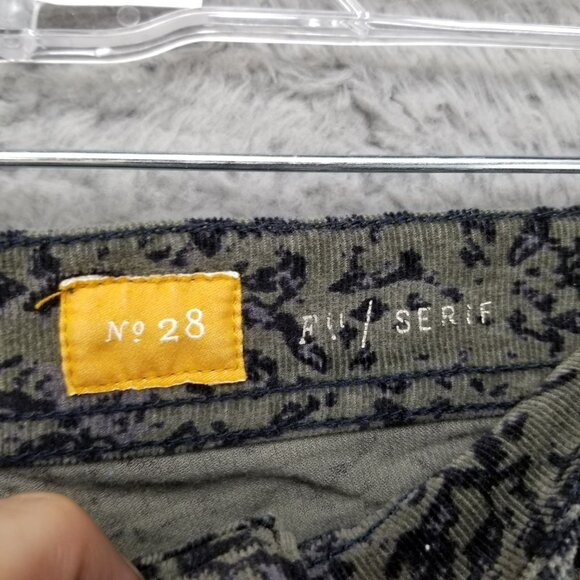 Pilcro Jeans Womens 28 Serif Olive Green Camo Print Corduroy Skinny Stretch - Picture 5 of 15